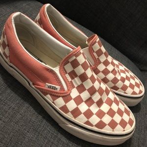 Pink Checkered Slip On Vans